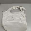 Herald Vegan Leather Large Hobo Bags for Women, Slouchy Shoulder Bag Tote Handbag Purses with Multi-Pocket (White)