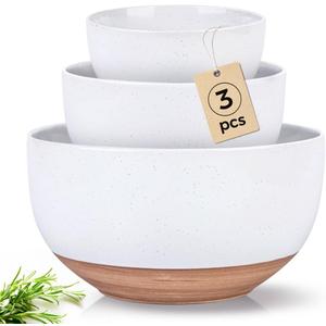 AmorArc Ceramic Mixing Bowls,Stoneware Nesting Bowls Set of 3 for Kitchen