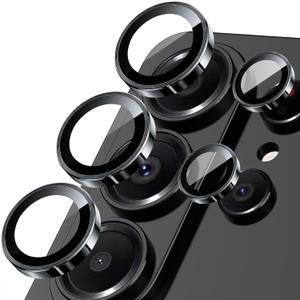 SiHPuoy 2 Sets Camera Lens Protector for Samsung Galaxy S26 Ultra, Metal Aluminum CircleTempered Glass Camera Protector, Military Grade ShatterproofCase Friendly, Accessories Lens Protector-Black