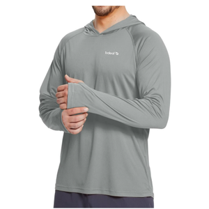 baleaf Men's Sun Protection Hoodie Shirt UPF 50+ Long Sleeve UV SPF T-Shirts Rash Guard Fishing Swimming Lightweight, Larg
