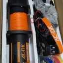 AC-DK 5500 lb ATV/UTV Winch Synthetic Rope Kits, 12V Winch with Wireless Remote for Off Road Trailer Boat RV Towing Winches, Waterproof Winch with Mounting Plate and Wired Remote