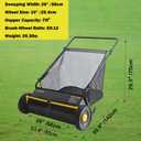 26 Inch Push Lawn Sweeper, 7 Cu.Ft. Hopper, Adjustable Height