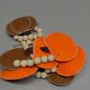 DAZONGE Thanksgiving Decorations for Home, Felt Pumpkin Bead Garland for and Wood Bead for Thanksgiving Decor, Fall Banner for Mantle Wall Decor