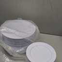 FLOWERCAT 200PCS White Plastic Plates Disposable Plates for Party - Heavy Duty Plastic Plates - 100 10" Dinner Plates and 100 7" Salad Plates for Christmas,Thanksgiving Parties New Year and Events