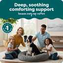 Furhaven 36" Round Calming Donut Dog Bed for Large/Medium Dogs, Refillable w/ Removable Washable Cover, For Dogs Up to 75 lbs - Shaggy Plush Long Faux Fur Donut Bed - Gray, Large