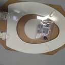 CHURCH Toilet Seat, Easy Clean Hinges Release for Deep Cleans, Durable Enameled Wood Seat, Elongated, Biscuit