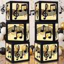 Novabright 6 Sets Music Party Decoration Boxes with Light Strings Large 11.8 Inch Music Note Lantern Boxes for Musical Themed Party Wedding Birthday Home DIY Decorations