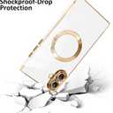 LSL Case for iPhone 16 [Compatible with MagSafe] Soft TPU Bumper Anti-Drop Anti-Scratch Shock Absorption Protective Slim Luxury Plating Magnetic Cover for Women Girls Men - White