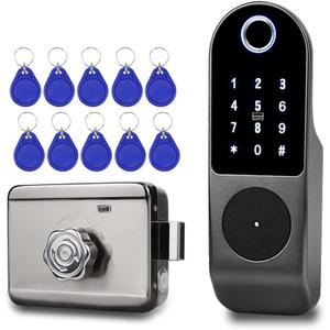 Electronic Smart Lock Biometric Fingerprint Door Lock Virtual Password Wechat QR Code Fingerprint Card Key Lock for Bedroom Home Security