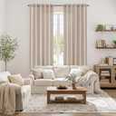 MIULEE Faux Linen Curtains 84 Inch Length 2 Panels Natural Semi Sheer Curtain with Back Tab Rod Pocket, Light Filtering Window Privacy Burlap Drapes for Living Room Bedroom 42W x 84L Linen