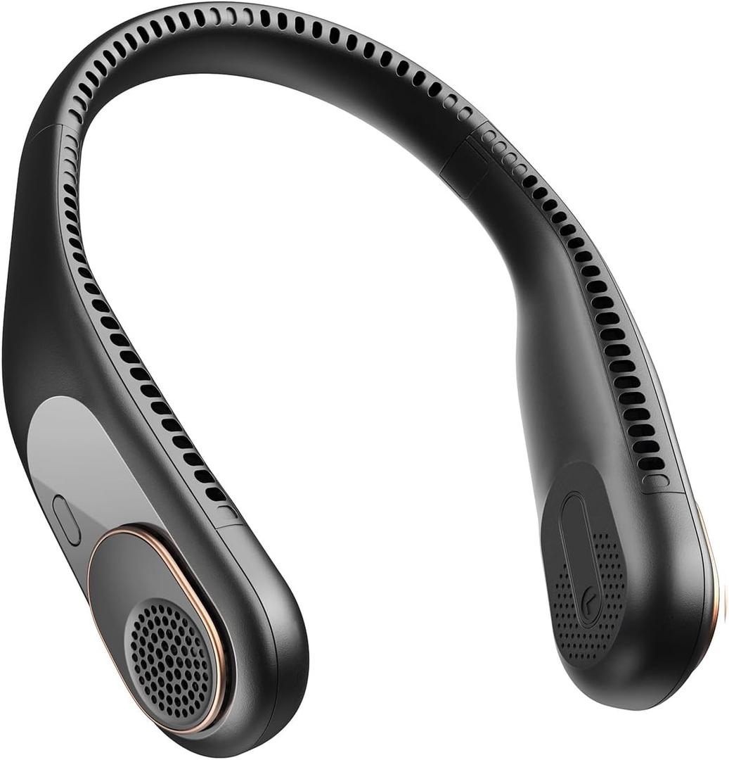 SWEETFULL Portable Neck Fan 360 Cooling Bladeless Personal Fan | No Hair Twisting - 4000mAh USB Rechargeable Wearable Fan for Travel, Birthday Gifts for Men, Women, Mom, and Dad (A2 Black) SWEETFULL Portable Neck Fan 360 Cooling Bladeless Personal Fan | No Hair Twisting - 4000mAh USB Rechargeable Wearable Fan for Travel, Birthday Gifts for Men, Women, Mom, and Dad (A2 Black)