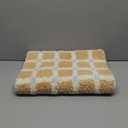 GIB Bathroom Runner Rug Mat 47" x 16", Extra Soft Absorbent Plush Fluffy Bath Rugs, Non-Slip Washable Bath Mats for Bathroom Floor Shower Bedroom Decor, Warm Beige Cream Checkered with Blue Accents