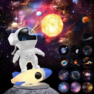 Galaxy Projector, 12 in 1 HD Planetarium Astronaut Galaxy Projector for Bedroom, Galaxy Star Night Light Projector for Kids Adults Gaming Room/Party/Home Dcor (White)