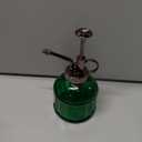 OFFIDIX Glass Plant Mister, 6.3 Inches Tall Vintage Style Spritzer Bronze Plastic Top Pump One Hand Watering Can Indoor Plant Spray Bottle for Garden, Plants, Cleaning (Dark Green)