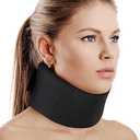 Soft Foam Neck Brace Universal Cervical Collar, Adjustable Neck Support Brace for Sleeping - Relieves Neck Pain and Spine Pressure, Neck Collar After Whiplash or Injury(Black 2.5" Depth Collar, M)