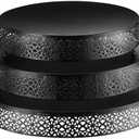 Wenqik 3 Pcs Cake Stand 16'' 14'' 12'' Round Metal Cake Stand Bases Display Holder Cookies Fruit Serving Tray Candy Display Plate Cupcake Dessert Pastry Riser for Wedding Birthday Party(Black)