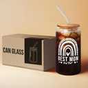 Gifts for Mom from Daughter Son - Birthday, Valentines, Mothers Day, Christmas Mom Gifts for Wife, Her - Mother's Day Gift Ideas for Mama, Mother - 16 Oz 2-sided Can Glass