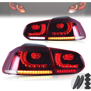 YUANZHENG LED Tail Lights For 2010-2014 Golf 6 MK6 GTI & 2012 2013 Golf R, LED Rear Lamp Assembly with Sequential Turn Signal, Red & Clear lens, Not For Convertible, Red clear YUANZHENG LED Tail Lights For 2010-2014 Golf 6 MK6 GTI & 2012 2013 Golf R, LED Rear Lamp Assembly with Sequential Turn Signal, Red & Clear lens, Not For Convertible, Red clear