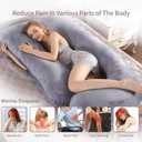 60 Inch Full Body Pregnancy Pillows for Sleeping Cooling Pregnancy Pillow,U Shaped Pregnancy Body Pillow,Maternity Pillows for Pregnant Women with Removable Washable Velvet Cover.(Grey), X-Large