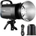 NEEWER S101-400W Strobe Flash Light with 9 Levels 150W Modeling Lamp, 400Ws GN65 5600K with Standard Bowens Mount Reflector, S1/S2 Mode Silent Fan for Studio Photography Portrait Product Shooting