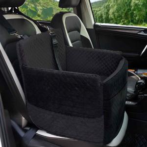 Dog Car Seat, Car Dog Seat for Small Sized Dogs, Dog Booster Seat with Safety Leash, Portable Car Seat, Car Dog Travel Bed for Back and Front Seat,Black