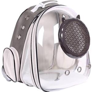 Expandable Cat Carrier Backpack, Backpack for Cats Kitten Small Puppy, Airline Approved Cat Bubble Backpack, Space Capsule Astronaut Carrier (Grey, Front Extension)