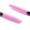 BIHRTC Pack of 100 One-Off Disposable Silicone Eyelash Mascara Brushes Wands Applicator Eyebrow Brush Makeup Tool Kit Set Deep pink