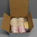 Umigy 36 Set Tea Party Decorations 6.5oz Floral Paper Tea Cups with Handle and Saucers Paper Napkins with Tape, Blossom Disposable Tea Cups and Saucers Sets for Wedding Birthday Baby Shower (Pink)