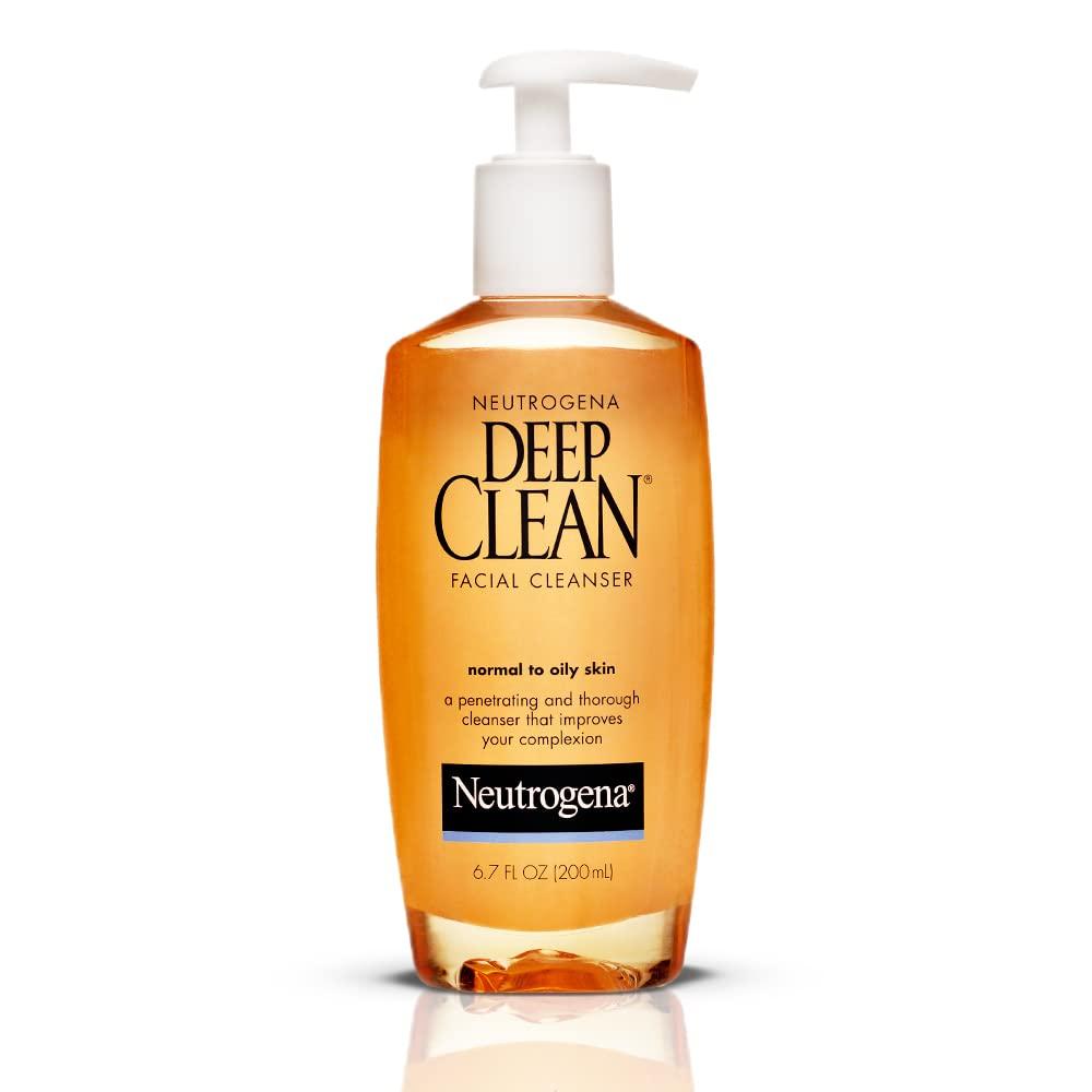 Neutrogena Deep Clean Daily Facial Cleanser with Beta Hydroxy Acid for Normal to Oily Skin, Alcohol-Free, Oil-Free & Non-Comedogenic, 6.7 fl. oz (6.7 Fl Oz (Pack of 3))