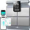 RunStar 8-Electrode Scale for Body Weight, Accurate Body Composition Scale with BMI Body Fat Muscle Mass 28 Metrics, Rechargeable Body Analyzer with Large Screen Handle, 400lb, Silver