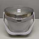 COKTIK 7L Insulated Ice Bucket with Lid，Double Wall Vacuum Stainless Steel Beverage Bucket Keeps Frozen Longer，Holds 6 Longnecks or 3 Bottles of Wine，for hot food, Large Parties(No Accessories, White)