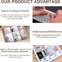 Bofoho Drawer Divider Adjustable Diy Storage Organizer Separator for Tidying Clutter Cutlery Underwear Socks Clothes Dresses Desk & Box in Kitchen Bathroom Bedroom Office (Cut at Will) (White 16pcs)