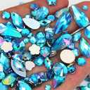 1000pcs Craft Gems AB Rhinestones, Lake Blue Flatback Jewels Gemstone, Acrylic Decorations for Crafting Cosplay Party, Embelishments Costume Making Accessories (06 Aquamarine AB)
