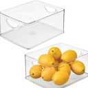 iDesign Pantry Storage Bins with Handles - Organizer Bins for Cabinets or Fridge - 1 PCS - Clear