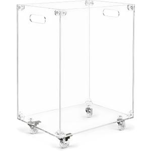Acrylic Clear Laundry Hamper with Wheels Rolling Laundry Basket with Handle, 110L