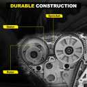 24350-2E700 24370-2E020 Intake & Exhaust Timing Camshaft Sprocket CVVT Gear Compatible with Hyundai Elantra Kona Veloster 2017-2021, Kia Forte Soul Seltos 2.0L 2017-2022