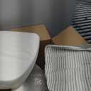 AAAAAcessories D-Shaped Chair Cushions, 2" Thick Dining Chair Pads with Ties and Removable, Machine-Washable Cover, 17" x 16", Pinstripe Brown