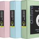 Oxford 3 Ring Binders, 2 inch ONE-Touch Easy Open D Rings, 3-Sided View Binder Covers, Binders for School, Xtralife Hinge, Non-Stick, PVC-Free, Natural Pastel, 530-Sheet Capacity, 4 Pack (79923)