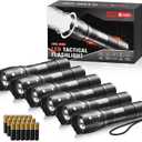 RECHOO 6Pack LED Flashlight, Bright Small Flashlights High Lumens with 3 Modes, Pocket Mini Flashlight Battery Powered, Flash Light Adjustable Focus, Waterproof Flashlights for Home Emergency Camping