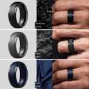 ThunderFit Silicone Rings for Men - 7 Rings / 4 Rings / 1 Ring Step Edge Rubber Wedding Bands 10mm Wide - 2.5mm Thick ( 2 rings )