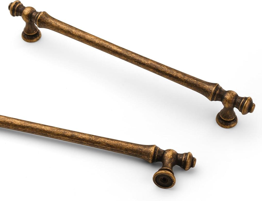 Asidrama 10 Pack 7.5 Inch(192mm) Antique Brass Kitchen Cabinet Handles, Vintage Retro Cabinet Pulls Kitchen Cabinet Hardware for Cupboard Drawer Pulls (7.5" Hole Center)