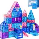 BENOKER Castle Magnetic Tiles, 3D Building Blocks STEM Educational Kids Toys for Pretend Play, 3 4 5 6 7 8 Year Old Birthday Gifts for Boys and Girls, Preschool Learning Toys for Christmas, 102pcs