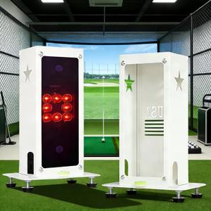 Protective Shield for Square Golf Launch Monitor with Leveling,Metal Golf Launch Monitor Case, Protects Against Collisions and Ventilation Design,Indoor/Outdoor Use,for Golf Lovers (White)