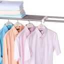 Hershii Expandable Closet Tension Shelf Rod Adjustable Storage Rack Heavy Duty DIY Organizer Divider for Wardrobe Cupboard Kitchen Bathroom