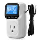 Diymore 1800W Plug in Digital Thermostat Temperature Controller Electric Thermostat Outlet Heating Cooling Control Mode Timer 120V 15A -104 ℉~210 ℉ Greenhouse with Thermostat Pool Thermometer