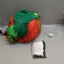 6.5FT Christmas Inflatable Outdoor Decoration, Christmas Blow Up Yard Decorations, Green Monster with Sleigh Dog and 7 LED Lights, Light Up Yard Lawn Inflatable Decor