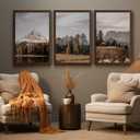 Momentworth 16x24 Frame Set of 3, Dark Brown Wood Grain 16x24 Poster Frame for Gallery Wall Mounting (3 Pack, Walnut)
