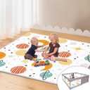 Baby Play Mats for Floor, 50x50 Inch Playmat for Playpen, Thicken Soft Padding Sponge Playmats for Babies and Toddlers Infants, Foldable and Machine Washable Baby Crawling Mat