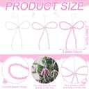 2 x 12 Pcs Pearl Bow Ornaments for Christmas Tree Pink and White Pearl Bows Hanging Decoration Coquette Bead Bowknot Tree Topper Decor for Xmas Wreaths Garland Cake Bouquets Gift Wedding Birthday