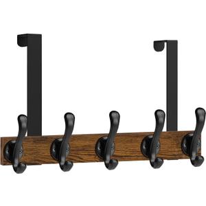YINMIT Over The Door Hooks, Heavy Duty Over Door Hanger Hook, Over Door Towel Rack, Door Hanger, Door Coat Hanger for Hanging Towels, Clothes, Hats, Back of Bathroom Door (1 Tier-B Style)